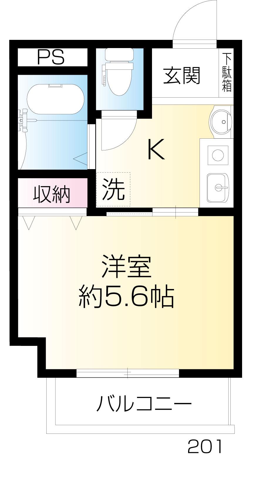 ラビングパレス西武柳沢(1K/2階)の間取り写真