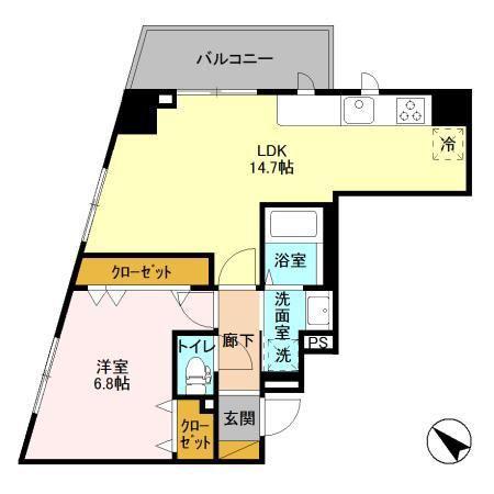 SOULAGEMENT(1LDK/3階)の間取り写真