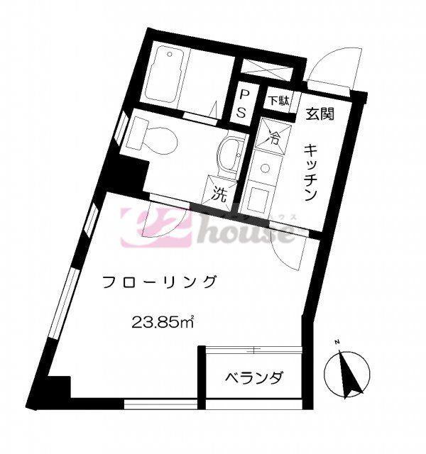 エルグランド・イナII(1K/3階)の間取り写真