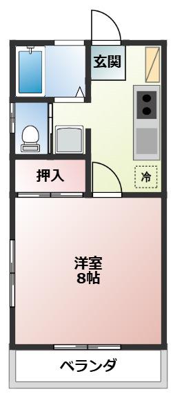 プラドール中里(1DK/1階)の間取り写真