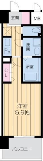 ドゥーエ森ノ宮(1K/6階)の間取り写真