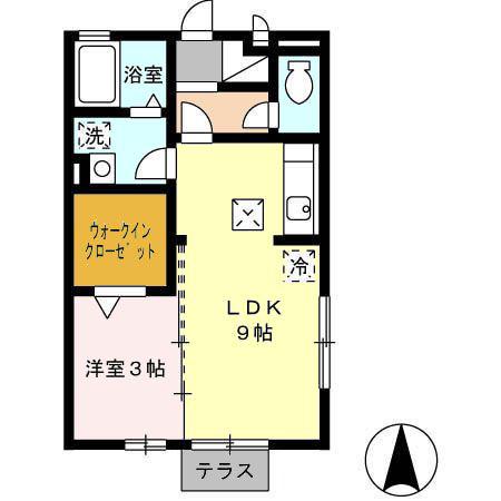 グレース(1LDK/1階)の間取り写真