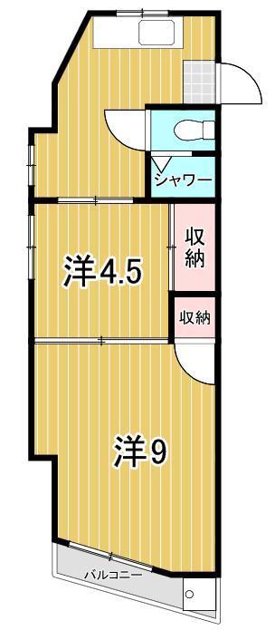 サンライトマンション(2K/4階)の間取り写真
