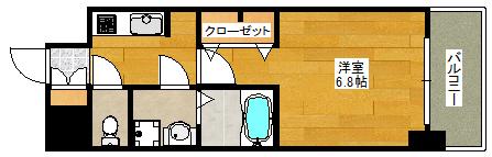 S-RESIDENCE東三国AMANTE(1K/3階)の間取り写真