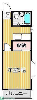 サンホワイティ(1K/1階)の間取り写真