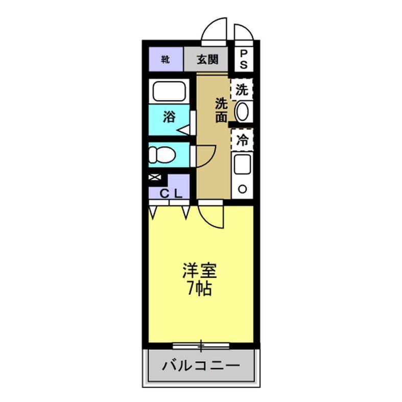 シエルコート(1K/7階)の間取り写真