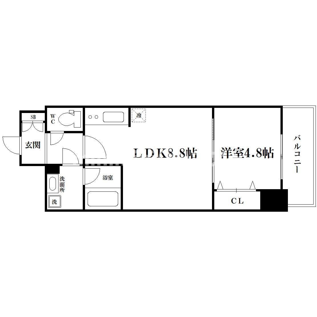 RISING MAISON 本町橋(1LDK/4階)の間取り写真