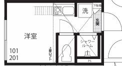 COCOON中目黒(ワンルーム/1階)の間取り写真