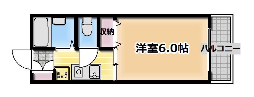 サニーコート II(1K/2階)の間取り写真