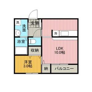 アベニール(1LDK/2階)の間取り写真