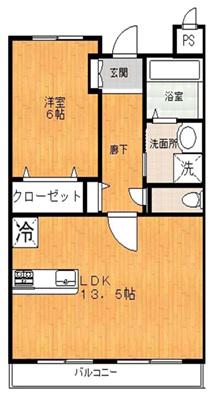 ピュアー(1LDK/1階)の間取り写真