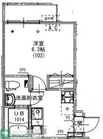 KEIAI RESIDENCE せんげん台VII(1K/1階)の間取り写真