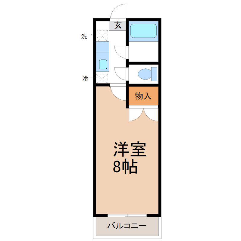 パレス板倉(1K/2階)の間取り写真