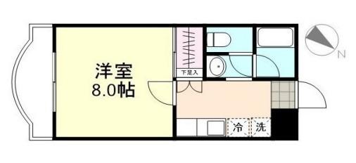 シンフォニア中央(1K/1階)の間取り写真