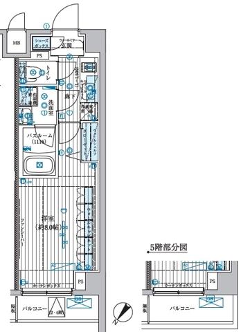 ブライズ中野南台(1K/3階)の間取り写真