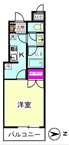 ハイネスTS(1K/4階)の間取り写真