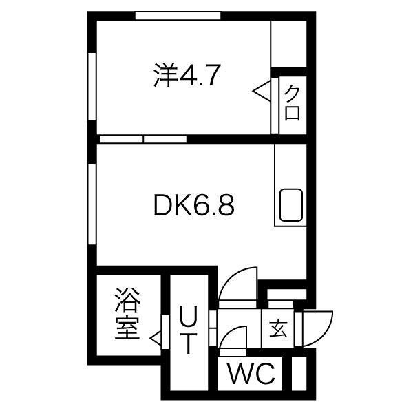 プレセンスS20(1DK/3階)の間取り写真