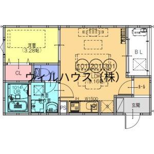 FSTYLE高見の里2号館(1LDK/2階)の間取り写真