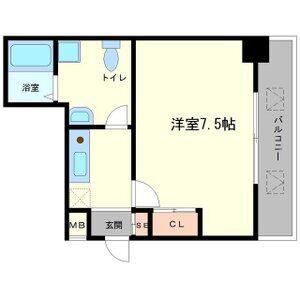 レジデア西本町(1K/11階)の間取り写真