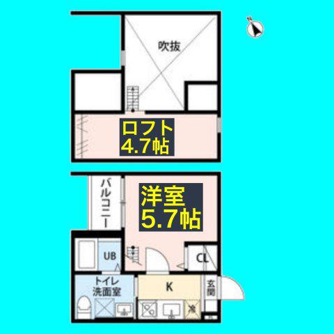 MAISON FAR 小本メゾンファルコモト(1K/1階)の間取り写真