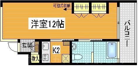 NAS SCOPE(1K/2階)の間取り写真