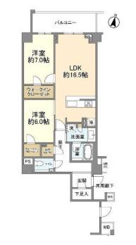 ブランズ渋谷常盤松(2LDK/1階)の間取り写真