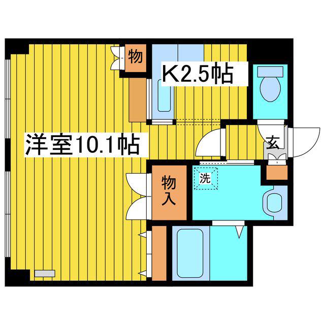 藤井ビル北11条(1K/2階)の間取り写真