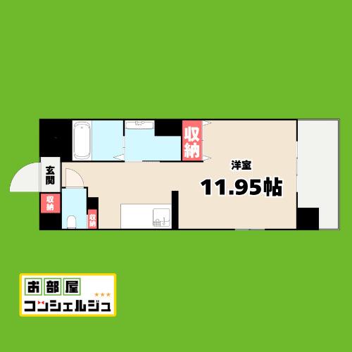 RIVAGE(ワンルーム/2階)の間取り写真