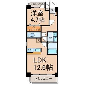 グランデール・M(1LDK/1階)の間取り写真