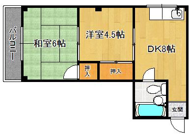 メゾン大卓(2DK/3階)の間取り写真