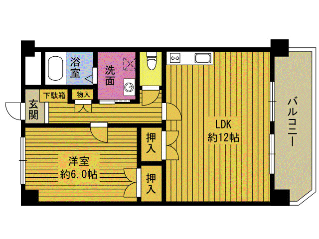 クレベール凌雲台(1LDK/3階)の間取り写真