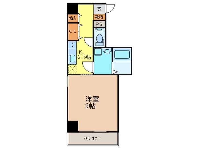 ビオラ名駅西(1K/5階)の間取り写真