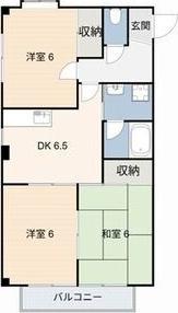 フェリス的場丘(3DK/2階)の間取り写真
