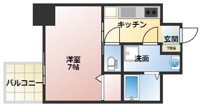 S-RESIDENCE難波大国町DEUX(1K/12階)の間取り写真