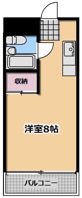 メイゾンサンライフ(ワンルーム/3階)の間取り写真