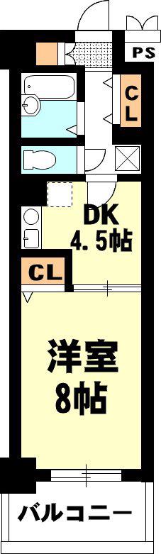 シャルムシャトレ(1DK/5階)の間取り写真