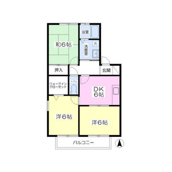 ショーリン参番館(3DK/1階)の間取り写真