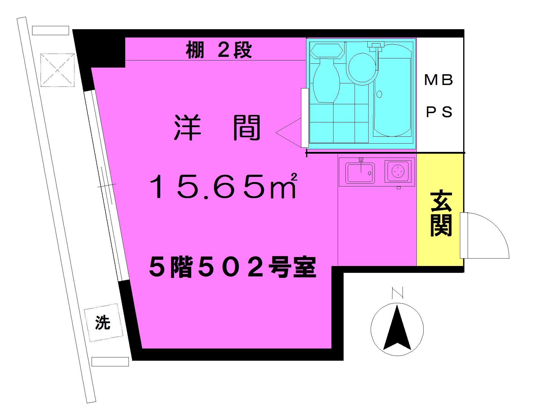 大野第一ビル(ワンルーム/6階)の間取り写真