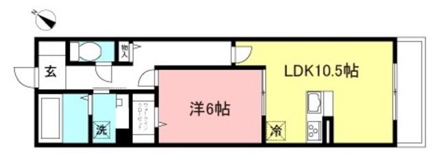 CRADLE(1LDK/2階)の間取り写真