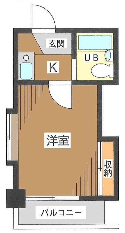 クレセント(1K/2階)の間取り写真