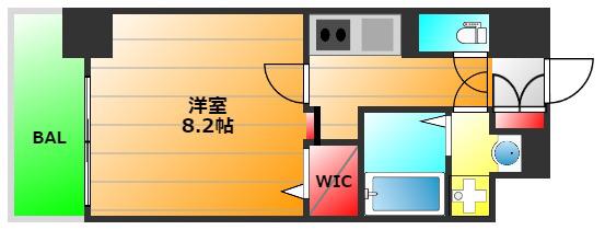 ミラージュパレス難波グランツ(1K/8階)の間取り写真