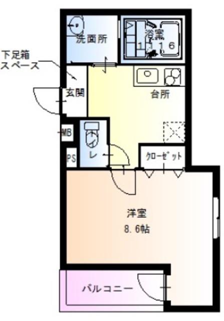 フジパレス湊II番館(1K/3階)の間取り写真