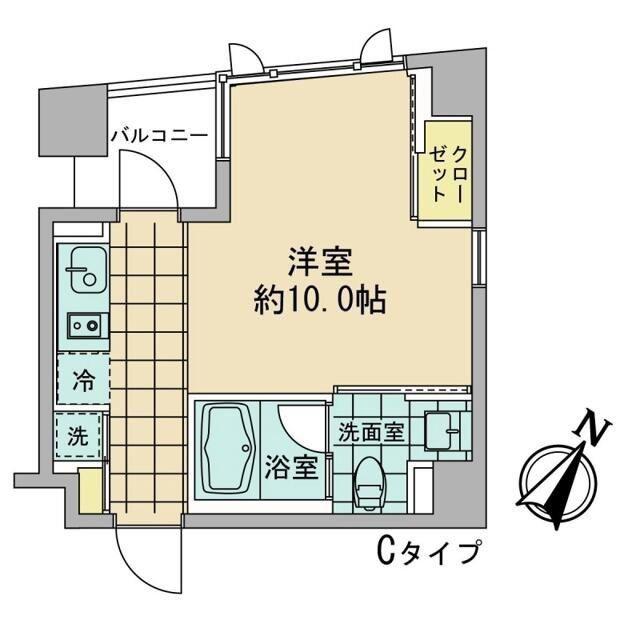 アズ日本橋人形町(ワンルーム/2階)の間取り写真