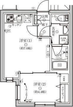 VERXEEDSTAIROMORIKITA(1DK/1階)の間取り写真