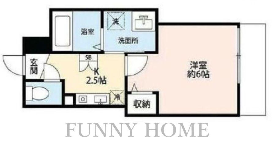 PARK HILLS三軒茶屋(1K/1階)の間取り写真