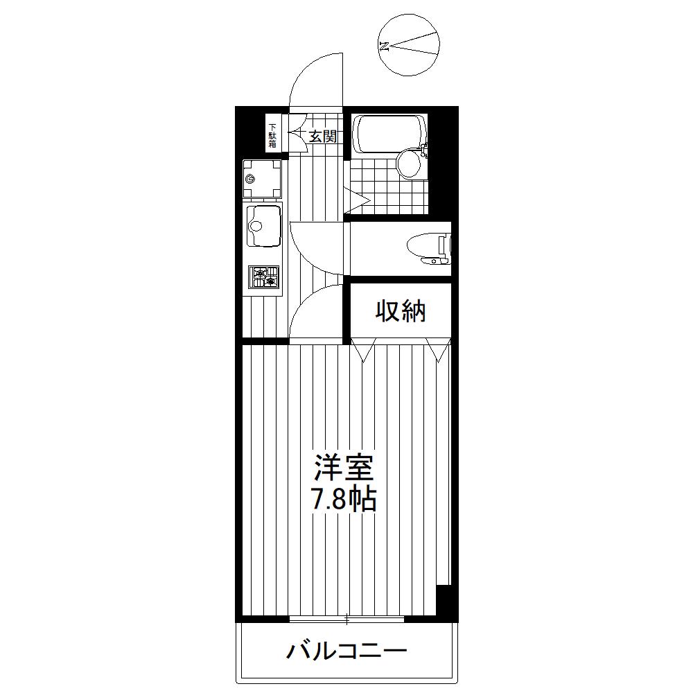 セントポリア多摩川(1K/3階)の間取り写真