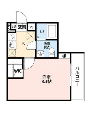 CAREZZA足立入谷(1K/1階)の間取り写真