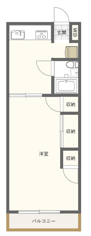レジデンス検見川(1DK/3階)の間取り写真