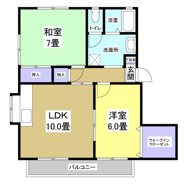 ハイツすみれ(2LDK/2階)の間取り写真