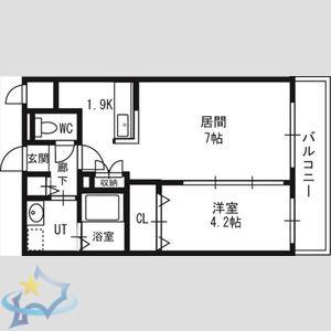 グランカーサ南6条(1LDK/3階)の間取り写真